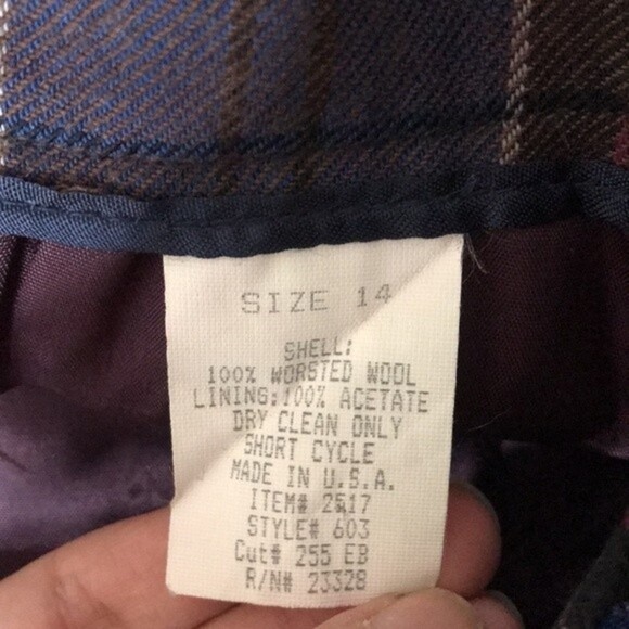 Vintage Eddie Bauer 100% wool pleated skirt size 14 - Picture 9 of 11